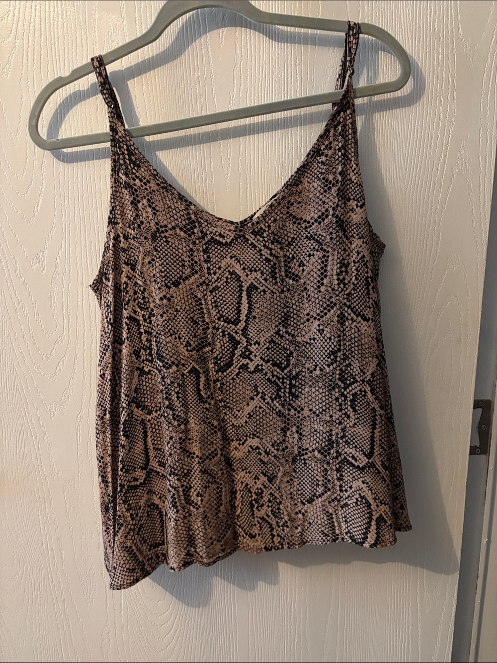 entro Snake-Print Spaghetti Strap Tank Top - Taupe & Black